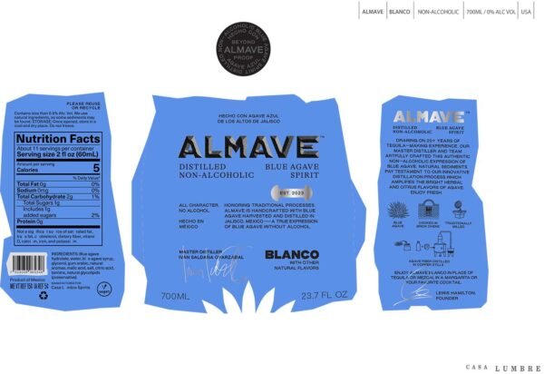 Almave Distilled Blanco Non-Alcoholic Blue Agave Spirit